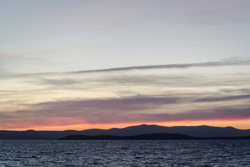 Seascape at dusk, Zadar archipelago, Dalmatia, Croatia