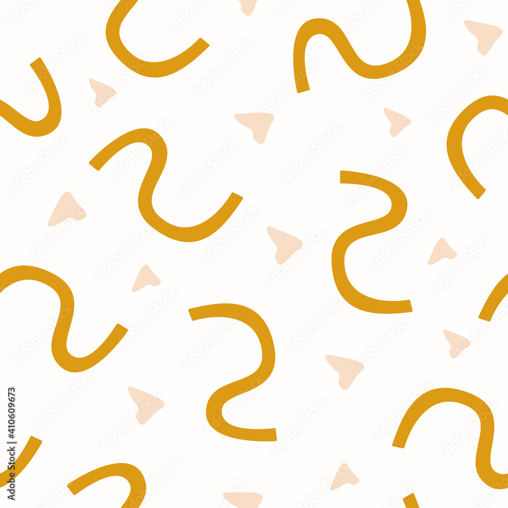 Aufkleber vector seamless pattern of abstract various shapes in flat style on white background. trendy organic