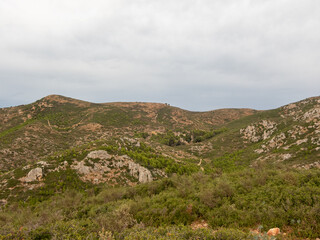 Fototapeta na wymiar view of the mountains of Torroella