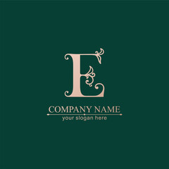 Premium Vector E logo. Monnogram, lettering. Personal logo or sign for branding an elite company. Vector design.