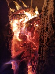 fire in the fireplace