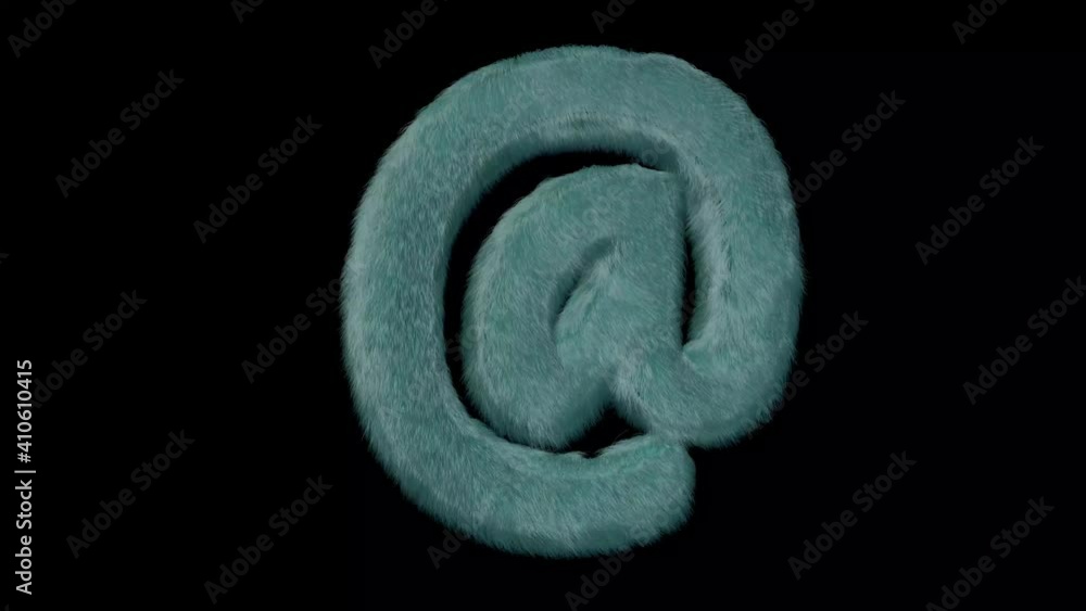 Poster symbol made from mink fur.color menthol.there is animation and alpha mask.