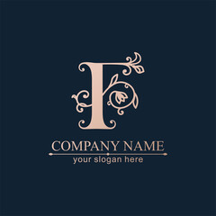 Premium Vector F logo. Monnogram, lettering and business cards. Personal logo or sign for branding an elite company. Vector design.