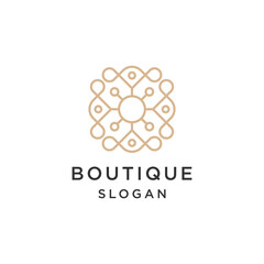 luxury, elegant flower ornament line logo design template