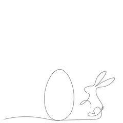Easter bunny with egg background, vector illustration