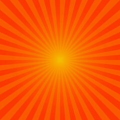 Bright orange sunburst background design.