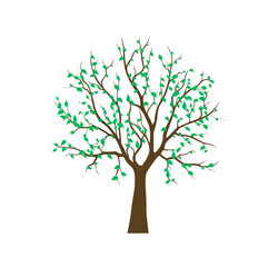 abstract Tree print, organic wood green. Vector illustration