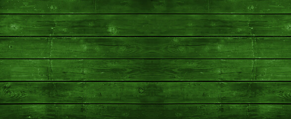 Abstract grunge old dark green painted wooden texture - wood background panorama long banner - Powered by Adobe