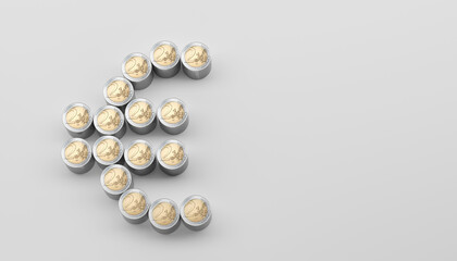 abstract euro coins as finance symbol - 3D Illustration