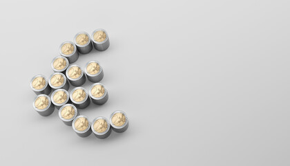 abstract euro coins as finance symbol - 3D Illustration