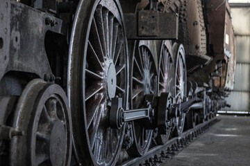 
Old steam locomotive waiting for repair