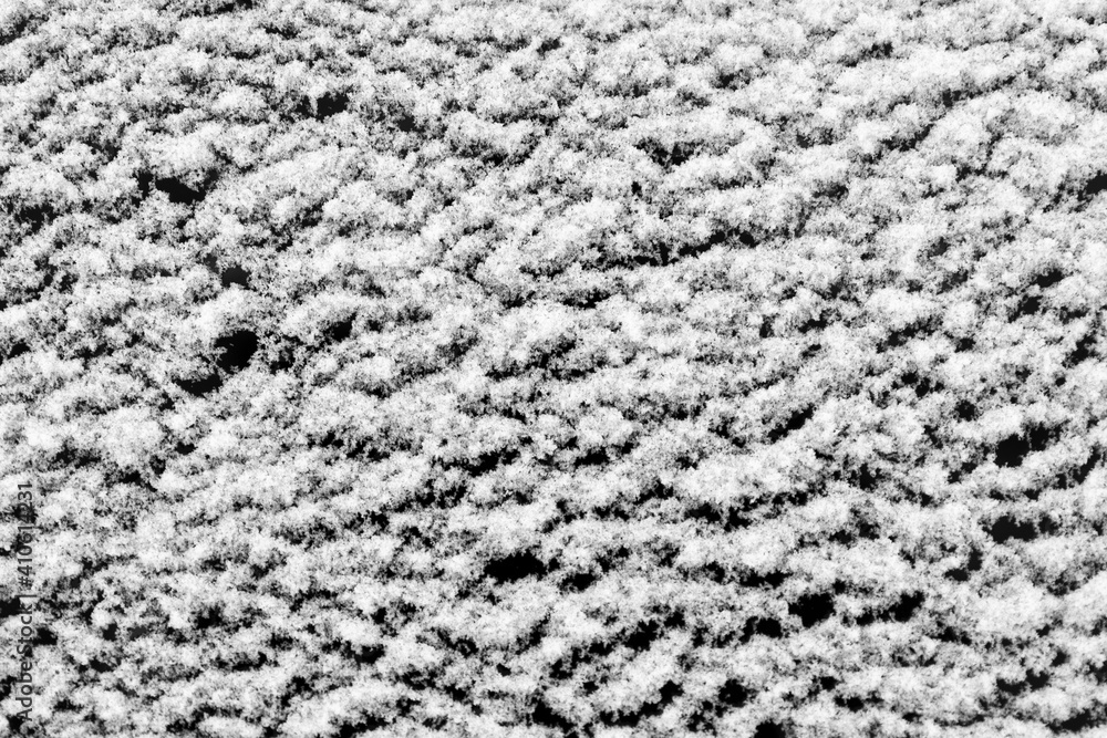Poster white snow isolated on a black background. winter elements for design