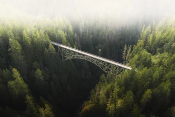 Fototapete Landscape photo with bridge and forest © rawpixel.com