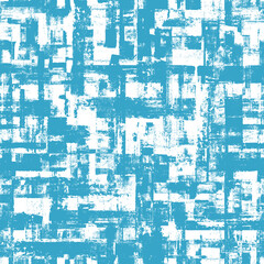 Turquoise and white contemporary art seamless pattern background. Abstract grunge geometric shapes texture