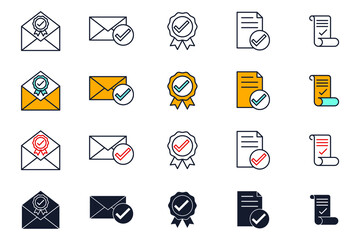 set icon approvement. accreditation icon. business quality check symbol template for graphic and web design collection logo vector illustration