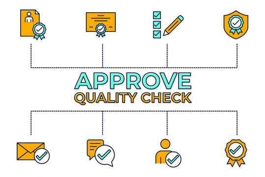 set icon approvement. accreditation icon. business quality check symbol template for graphic and web design collection logo vector illustration