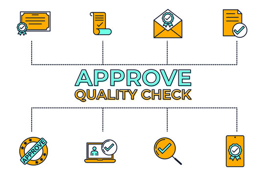 set icon approvement. accreditation icon. business quality check symbol template for graphic and web design collection logo vector illustration