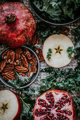 Pomegranate and kale