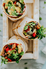 Vegetarian filled wraps