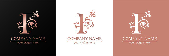 Premium Vector F logo. Monnogram, lettering and business cards. Personal logo or sign for branding an elite company. Vector design.