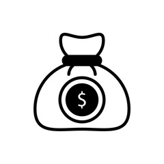 Money Bag Vector Icon Style Illustration. EPS 10 File