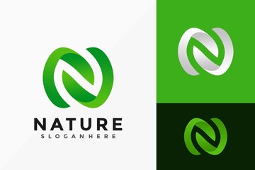 Letter N Nature Leaf Logo Design, Creative modern Logos Designs Vector Illustration Template