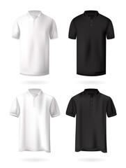 T-Shirts mockup set, realistic design vector illustration
