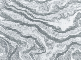 3D rendered abstract grey metallic background. Wavy silver.