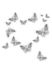  Seamless pattern with butterflies.  Vector pattern. Hand drawn. Pattern for card, invitation, wrapping paper, textile fabric 