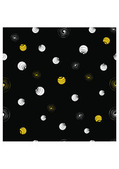 Seamless pattern in polka dot retro colors. White background with geometry circle. Vector illustration