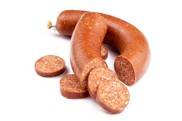 Turkish sausage on the white background