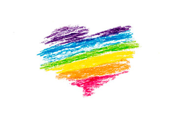 Colorful rainbow figure on the white background