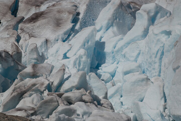 Structures of an ice break of Buarbreen glacier in Norway