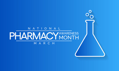 Fototapeta na wymiar Pharmacy awareness month held in March of each year, is a time to recognize the multiple roles of the pharmacist. vector illustration.