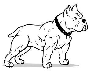American Bully Dog Line Art