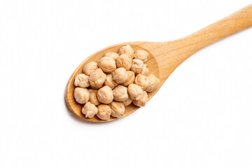 Dried chickpea on the white background