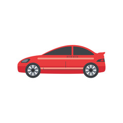 red electric car modern automobile