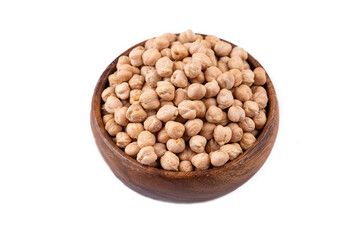 Dried chickpea on the white background