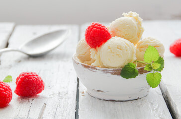 Himbeere Eis Eisbecher Himbeeren