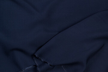 Fabric satin silk drapery. blue textile	