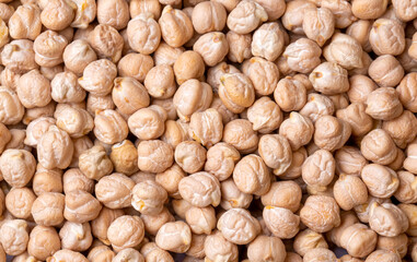 Dried chickpea on the white background