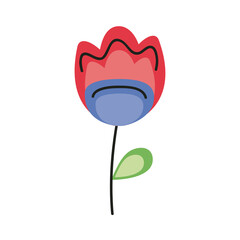 beautiful red flower and leafs garden decoration