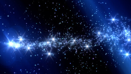 Naklejka na ściany i meble Star Glitter Sparkling Particles Fireworks twinkle 3D illustration.