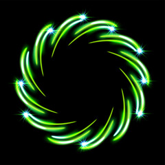 Round frame with glowing and light
