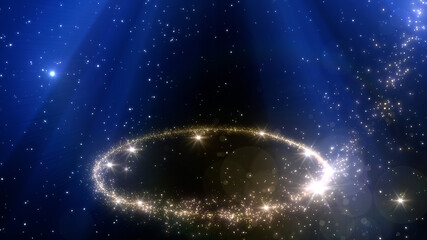 Obraz na płótnie Canvas Star Glitter Sparkling Particles Fireworks twinkle 3D illustration.