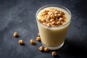 Traditional Turkish drink with roasted chickpea Boza or Bosa