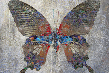 Fototapeta na wymiar colorful butterfly background texture 