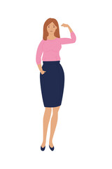 strong young business woman standing avatar character
