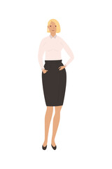 Fototapeta premium blond young businesswoman standing avatar character