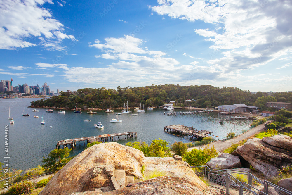 Poster Sydney Skylinefropm Berrys Bay in Australia